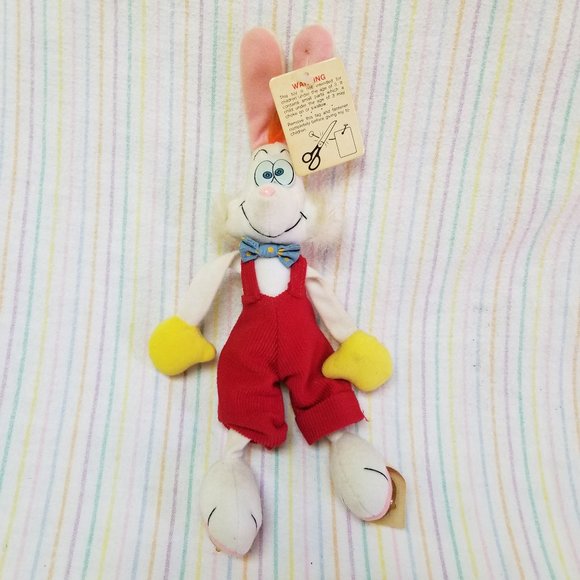 Vintage 1987 Roger Rabbit Disneyland Window Cling Plush w/ Tags Walt Disney - Picture 1 of 10